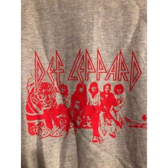 Women's Sweatshirt Pullover Def Leppard Gray Sz XS #4403-3 - Picture 2 of 5